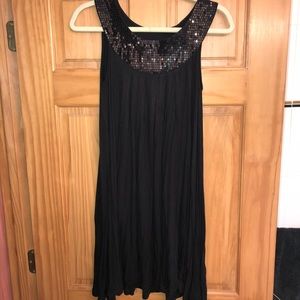 H&M Black Sequin Collar Dress